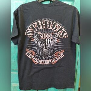 Mens Black T Shirt From Sturgis Motorcycle Rally Sz L